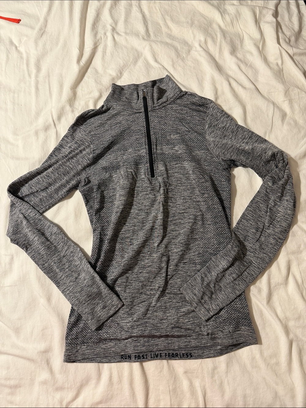Nike Heather Gray Half-Zip Performance Jacket